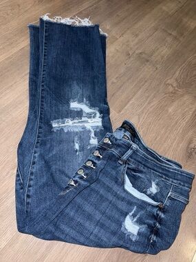 Judy Blue Dark Wash Distressed Women's Jeans - 24W